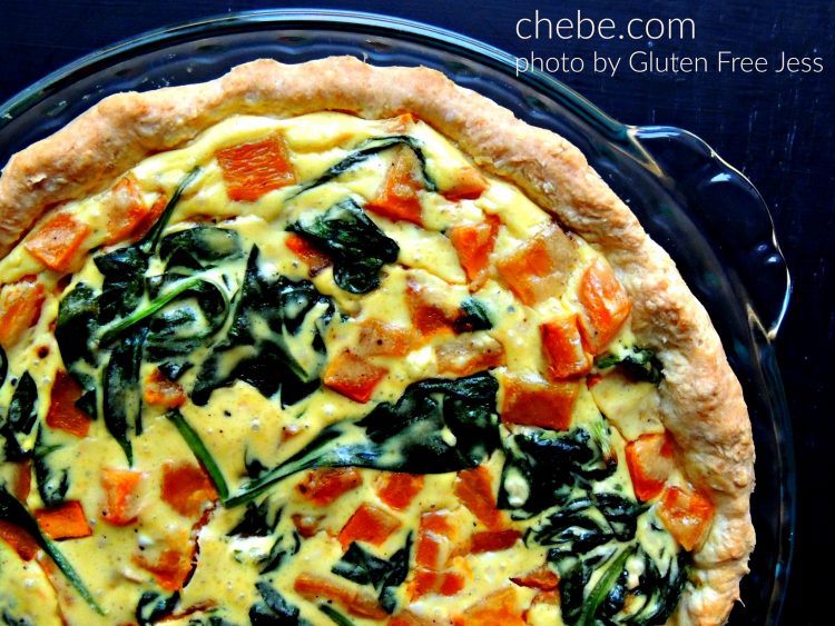 Grain Free Butternut Squash Spinach and Goat Cheese Pie