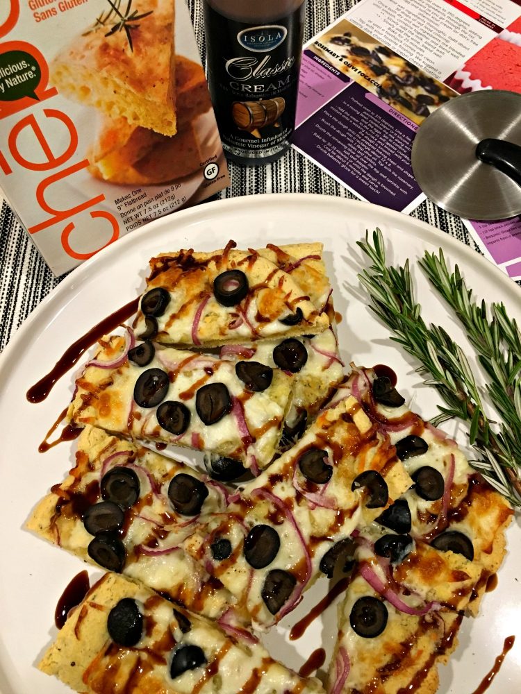 Focaccia with Black Olives, Shallots and Rosemary