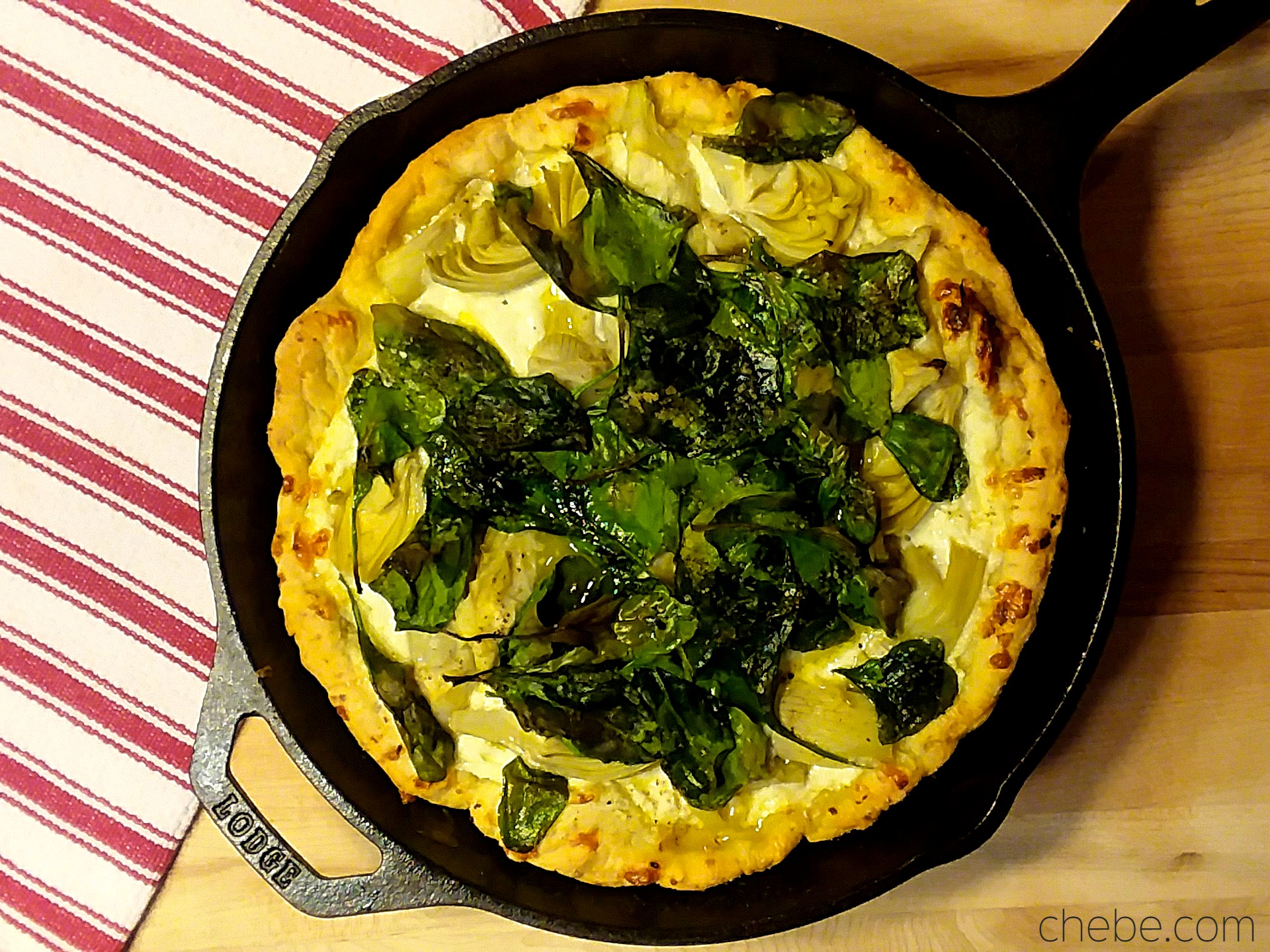 Artichoke 'n Spinach Skillet Pizza-image