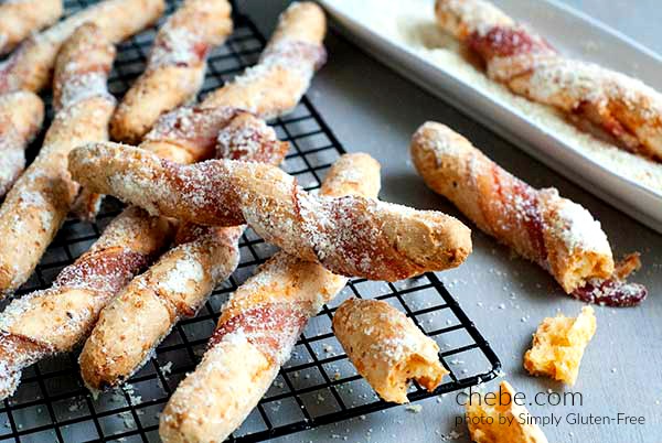 Gluten Free Bacon and Parmesan Breadsticks