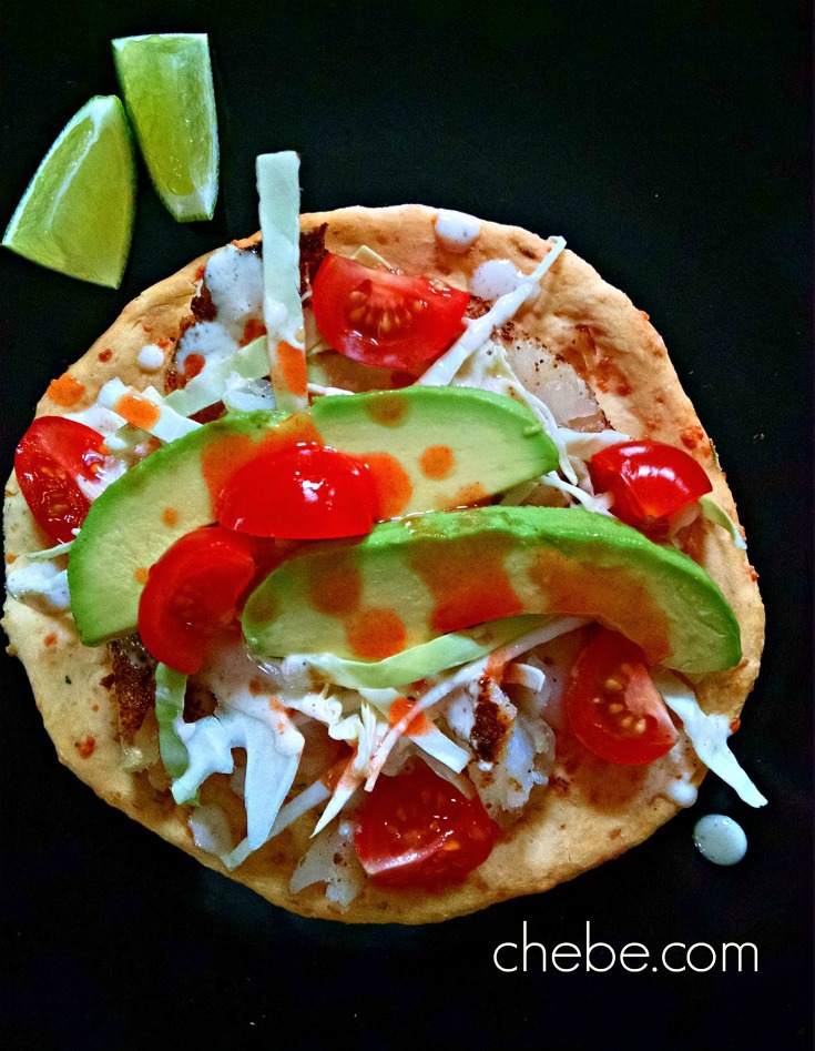 Grain Free Fish Tostadas with Chili Lime Sauce