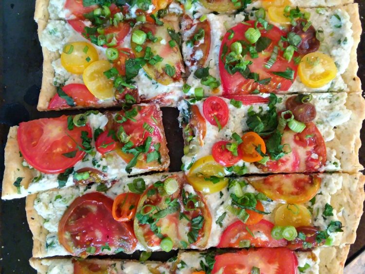 Heirloom Tomato on Ricotta Flatbread Chebe Recipes