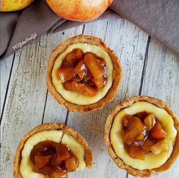 Gluten Free Mini Cheesecakes with Apple Topping