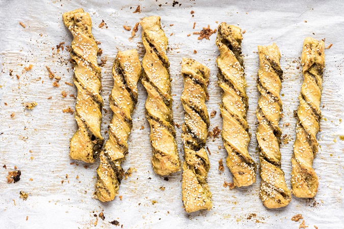 Grain-Free Pesto Breadsticks