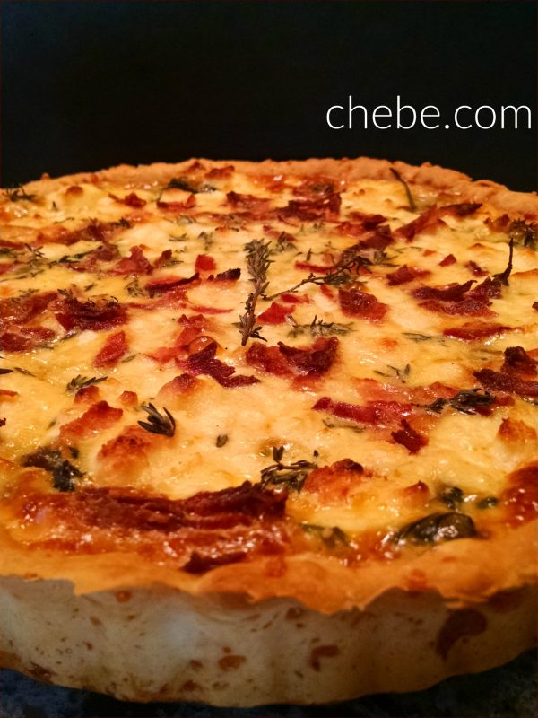 Gluten Free Spinach Quiche with Bacon, Feta and Tomato Chebe Recipes