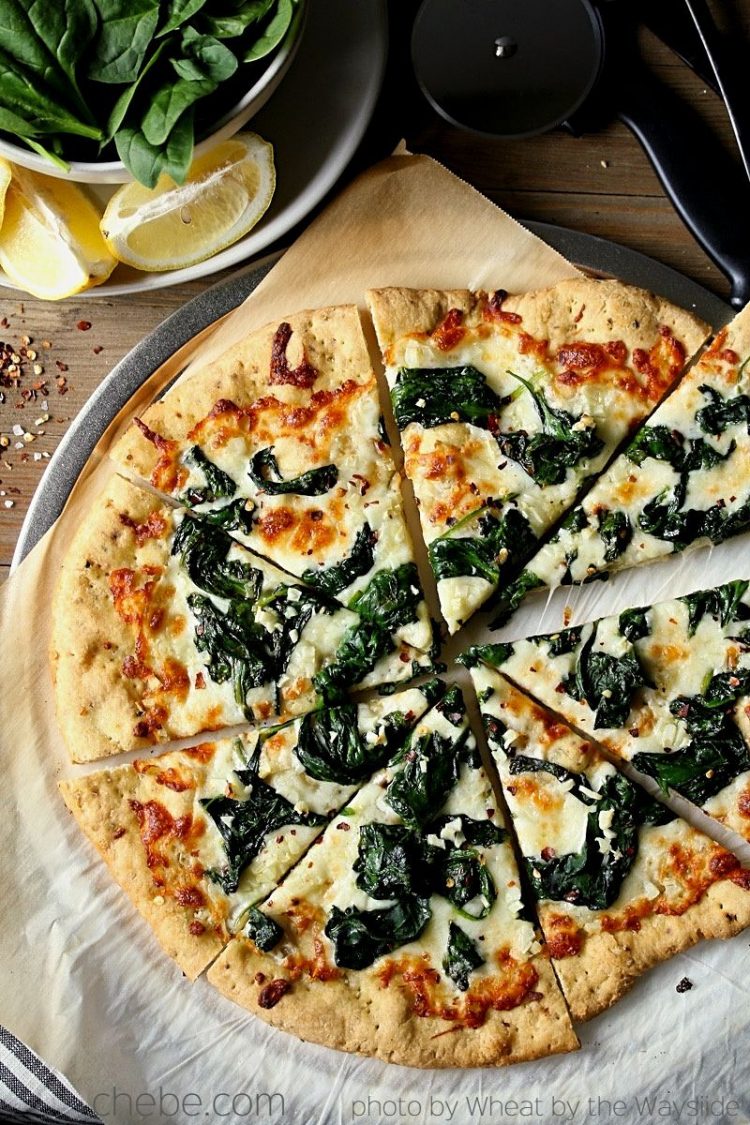 White Pizza with Spinach and Garlic